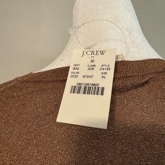 J. Crew brown metallic cardigan Sz XL - Picture 4 of 8